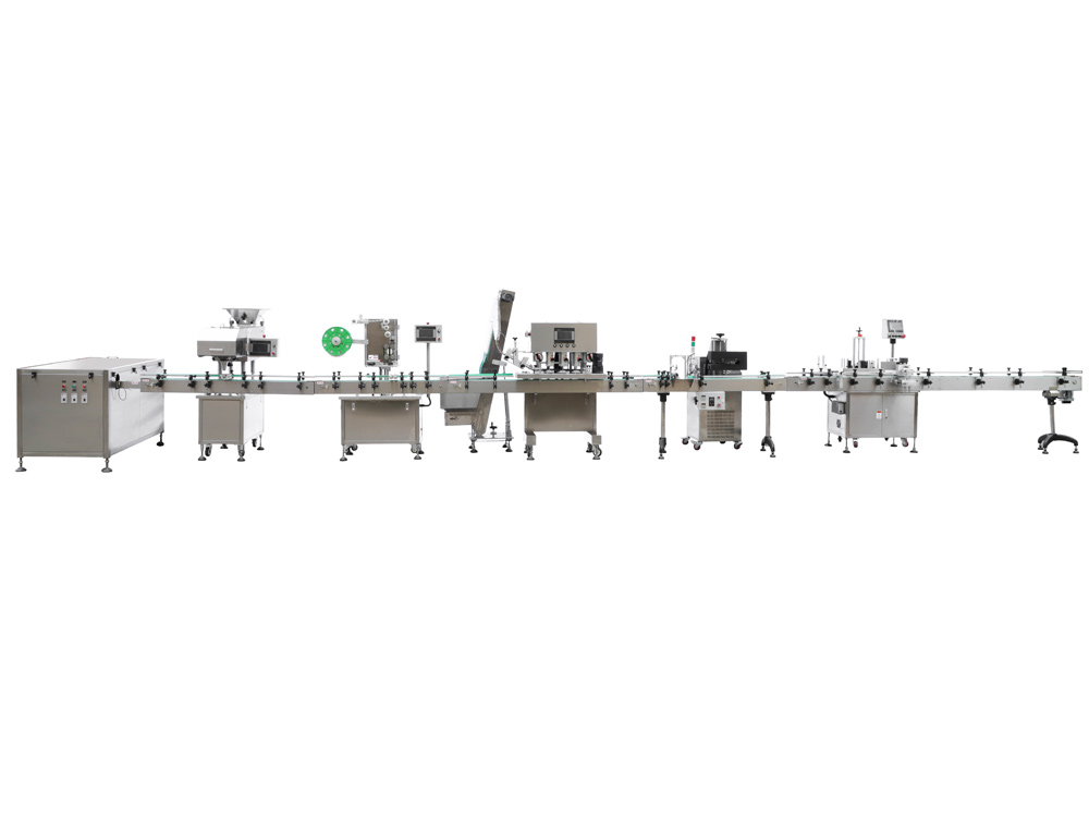 Whole packaging line for several bottle bodies